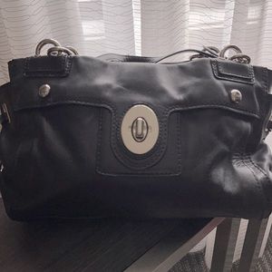 Coach black leather Peyton carryall tote